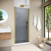 Душевая дверь в нишу Vegas-Glass EP NOVO 85 h200 золото матовое