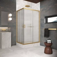 Угловые ограждения с раздвижными дверями ZA-F Protec 95x85 золото матовое