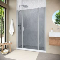 Душевая дверь Vegas-Glass EP-2F NOVO 155 h200 матовый хром