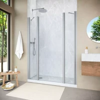 Душевая дверь Vegas-Glass EP-2F NOVO 155 h200 матовый хром