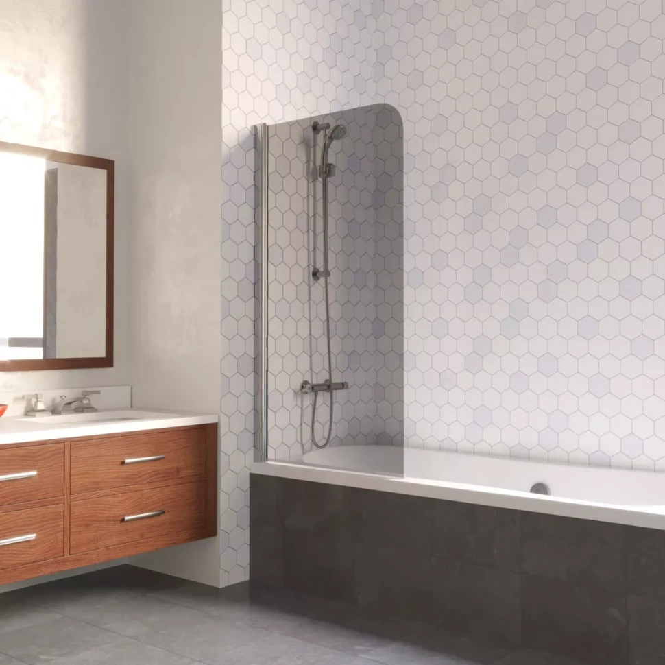 Шторки на ванну Vegas-Glass EV LUX 60 глянцевый хром