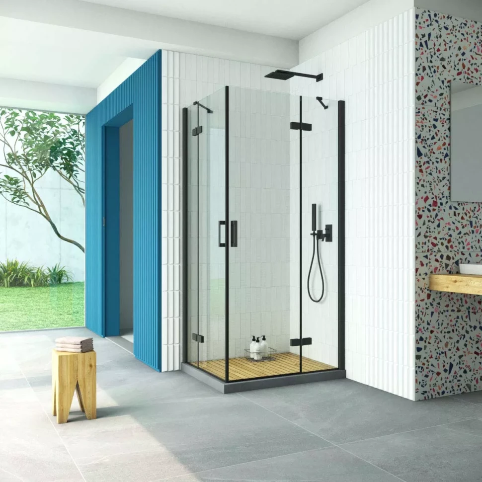 Vegas-Glass AFA-F Retta 90x80 черный матовый