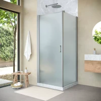 Угловые душевые ограждения с распашными дверями EP-Fis NOVO 90x120 h189 матовый хром