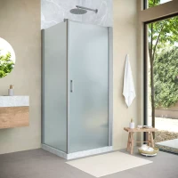 Угловые душевые ограждения с распашными дверями EP-Fis NOVO 90x120 h189 матовый хром