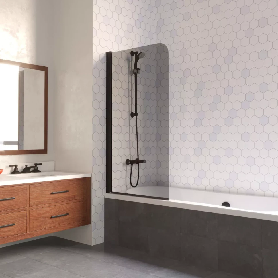 Шторки на ванну Vegas-Glass EV LUX 60 черный матовый