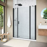 Душевая дверь Vegas-Glass EP-2F NOVO 155 h200 черный матовый