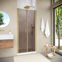 Душевая дверь в нишу Vegas-Glass E2P NOVO 120 h200 золото матовое