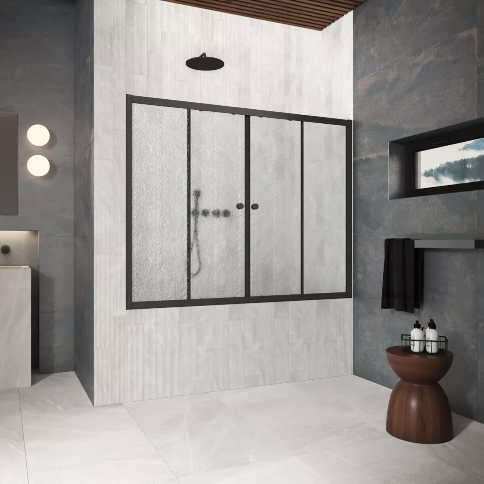 Шторки на ванну Z2V Protec 155 черный матовый