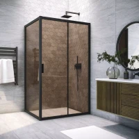 Душевой уголок Vegas-Glass ZP+ZPV NOVO 120x100 черный матовый