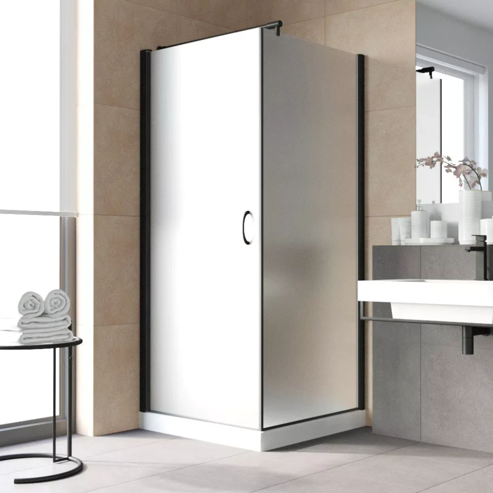 Душевой уголок Vegas-Glass EP-Fis LUX 80x90 черный матовый