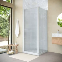 Угловые душевые ограждения с распашными дверями EP-Fis NOVO 90x120 h200 белый