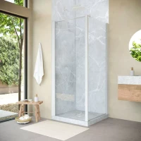 Угловые душевые ограждения с распашными дверями EP-Fis NOVO 90x120 h200 белый