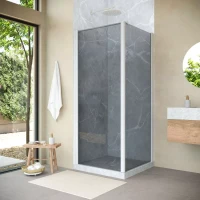 Угловые душевые ограждения с распашными дверями EP-Fis NOVO 90x120 h200 белый