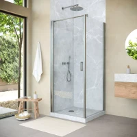 Угловые душевые ограждения с распашными дверями EP-Fis NOVO 90x120 h200 белый