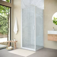 Угловые душевые ограждения с распашными дверями EP-Fis NOVO 90x120 h200 белый