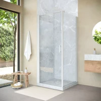 Угловые душевые ограждения с распашными дверями EP-Fis NOVO 90x120 h200 белый