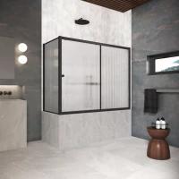 Шторки на ванну ZV+ZVF Protec 160x80 черный матовый