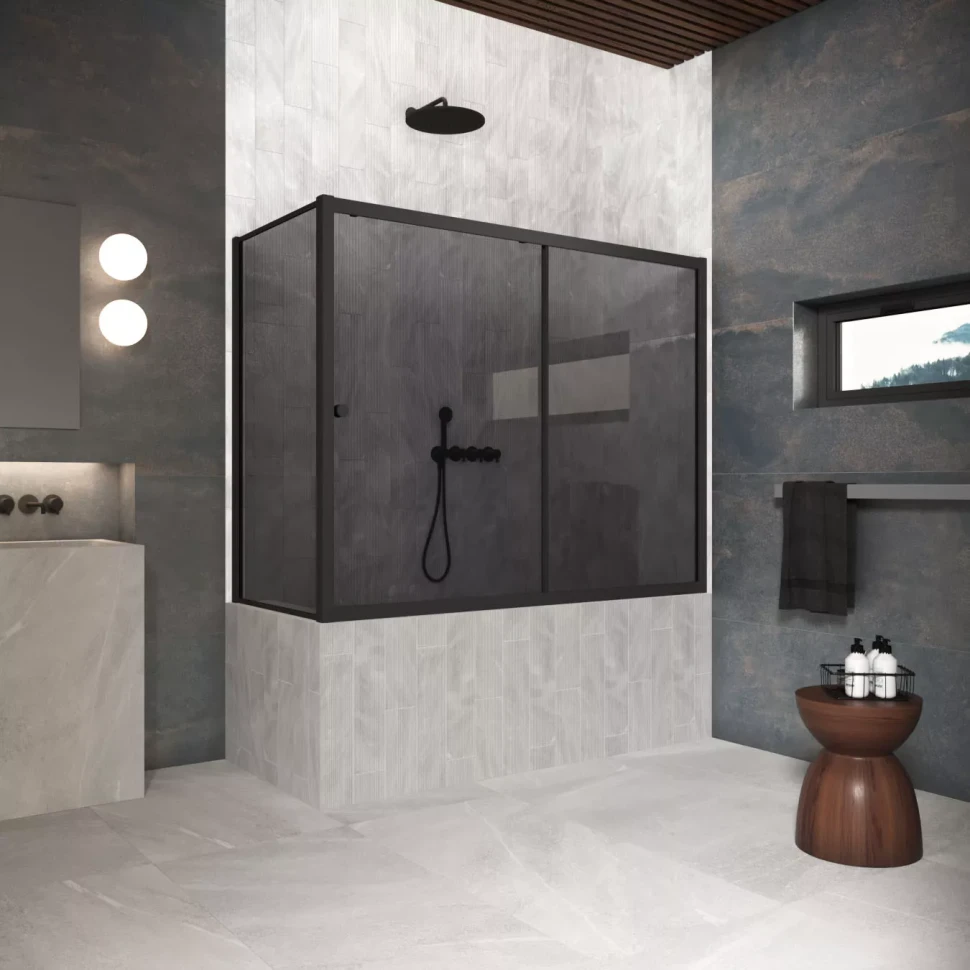 Шторки на ванну ZV+ZVF Protec 160x80 черный матовый