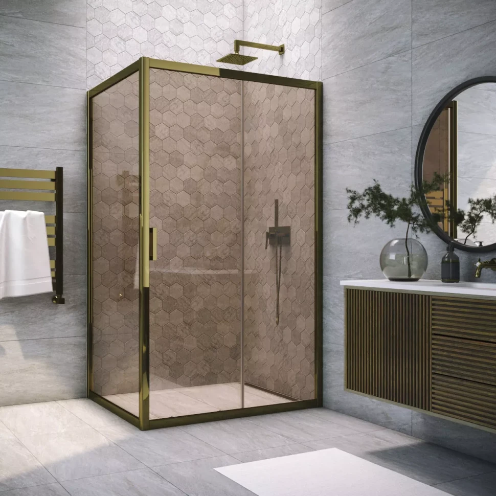 Душевой уголок Vegas-Glass ZP+ZPV TUR NOVO 100x90 бронза