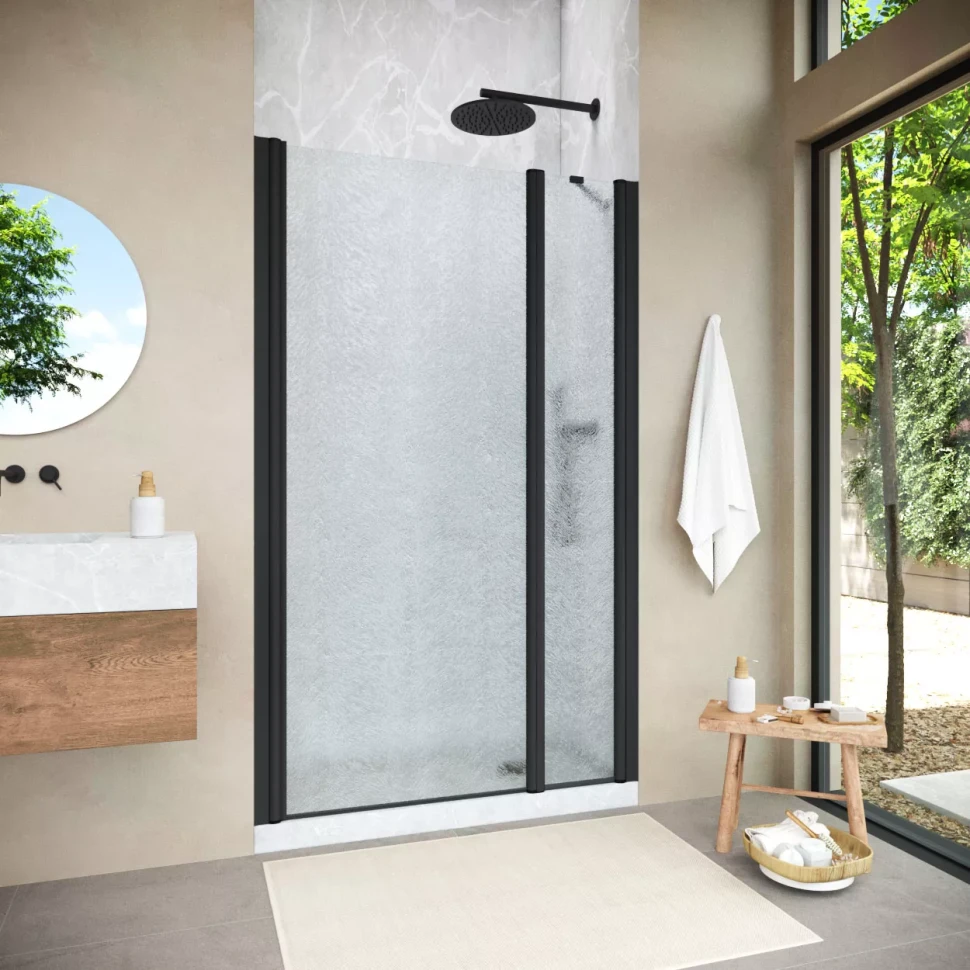 Душевая дверь Vegas-Glass EP-F-1 NOVO 100 h200 черный матовый