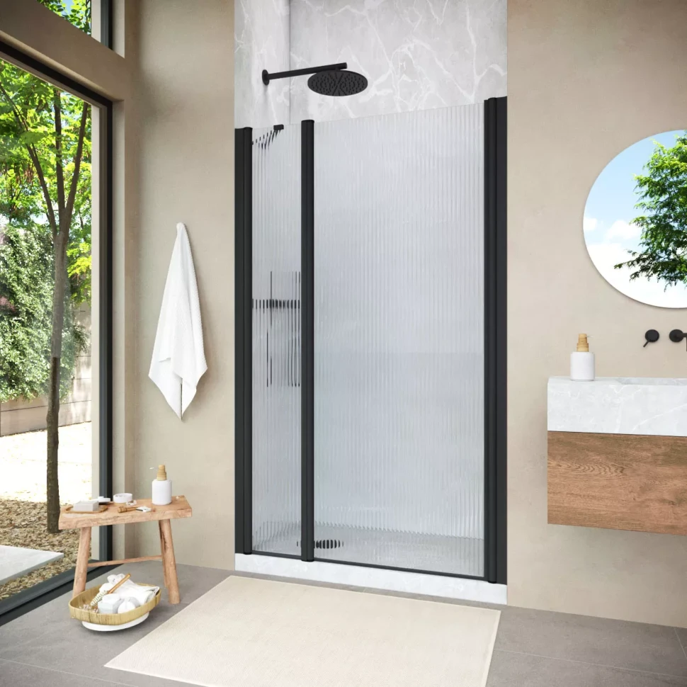 Душевая дверь Vegas-Glass EP-F-1 NOVO 150 h200 черный матовый