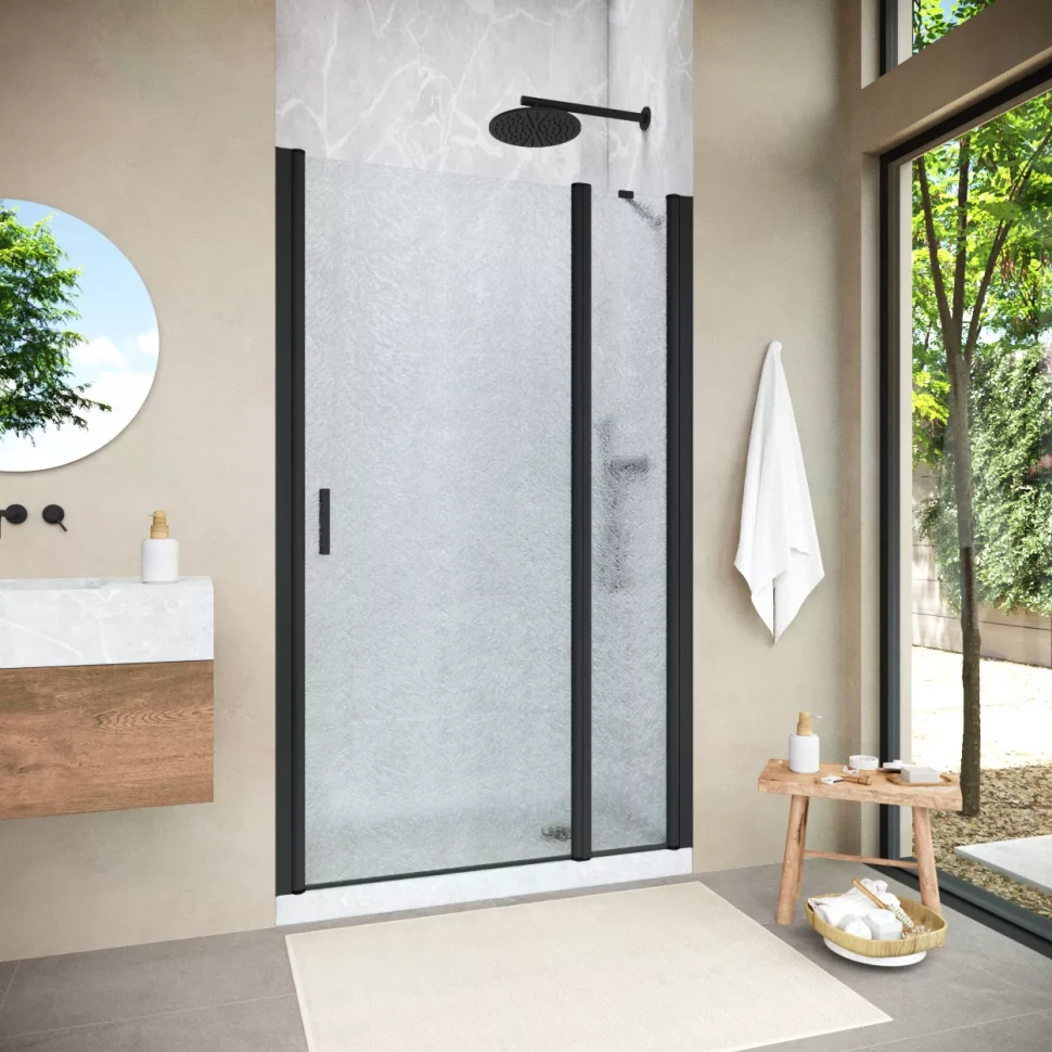 Душевая дверь Vegas-Glass EP-F-1 NOVO 150 h200 черный матовый