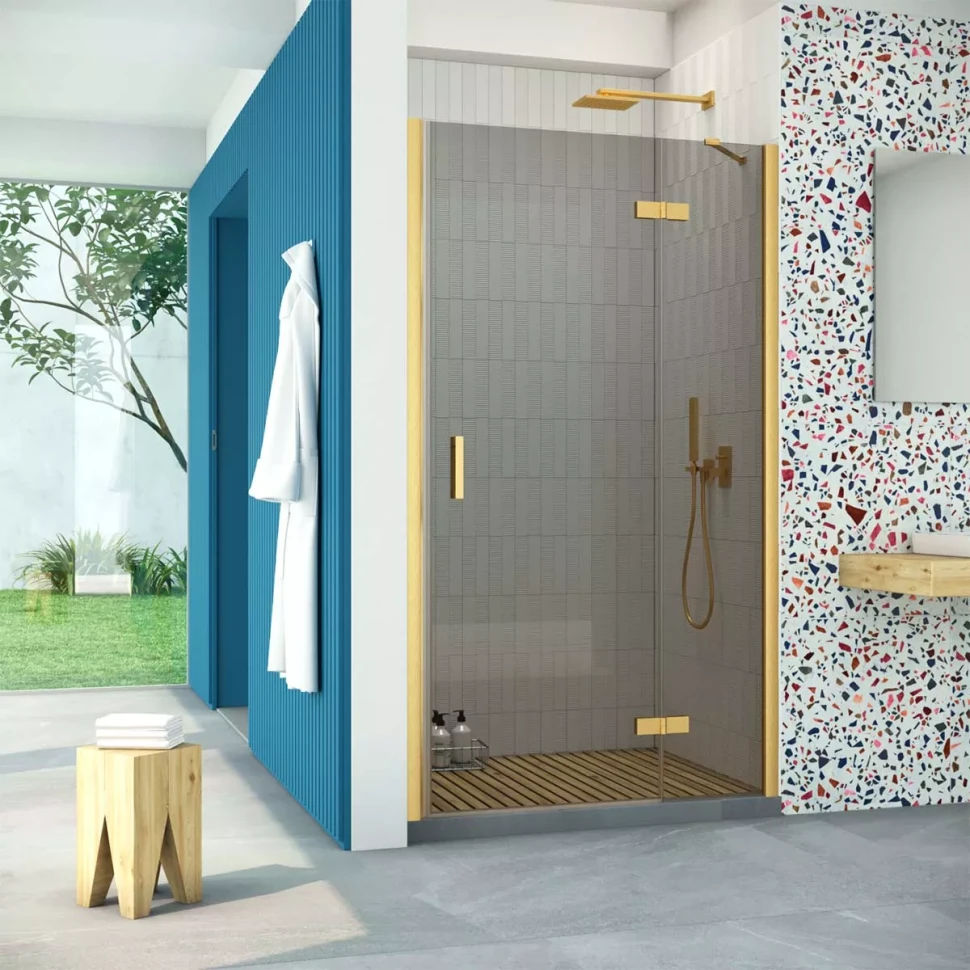 Двери в душевой проем AFP Retta 95 золото матовое