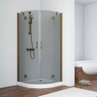 Угловые душевые ограждения с распашными дверями AFS NOVO 120x120 бронза