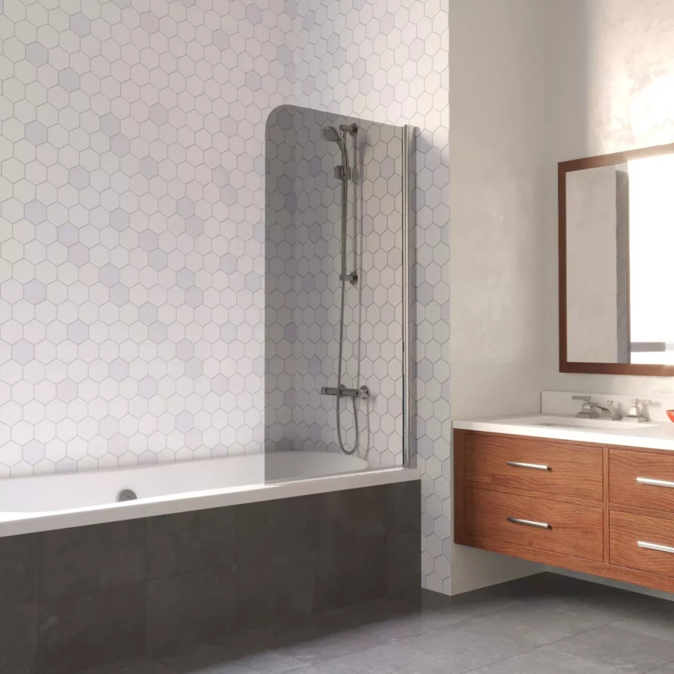 Шторки на ванну Vegas-Glass EV LUX 75 глянцевый хром