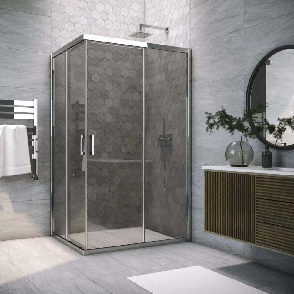 Душевой угол-ограждение Vegas-Glass ZA-F TUR NOVO 100x70 глянцевый хром