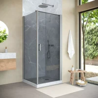 Угловые душевые ограждения с распашными дверями EP-Fis NOVO 90x120 h200 матовый хром