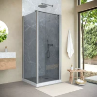 Угловые душевые ограждения с распашными дверями EP-Fis NOVO 90x120 h200 матовый хром