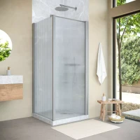 Угловые душевые ограждения с распашными дверями EP-Fis NOVO 90x120 h200 матовый хром