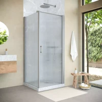 Угловые душевые ограждения с распашными дверями EP-Fis NOVO 90x120 h200 матовый хром