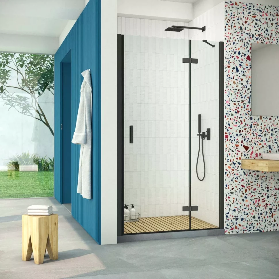 Двери в душевой проем AFP Retta 95 черный матовый