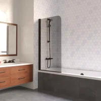 Шторки на ванну Vegas-Glass EV LUX 75 черный матовый