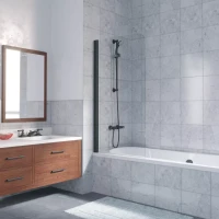 Шторки на ванну Vegas-Glass EV LUX 75 черный матовый