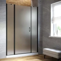 Душевая дверь в нишу Vegas-Glass EP-2F LUX 160 черный матовый