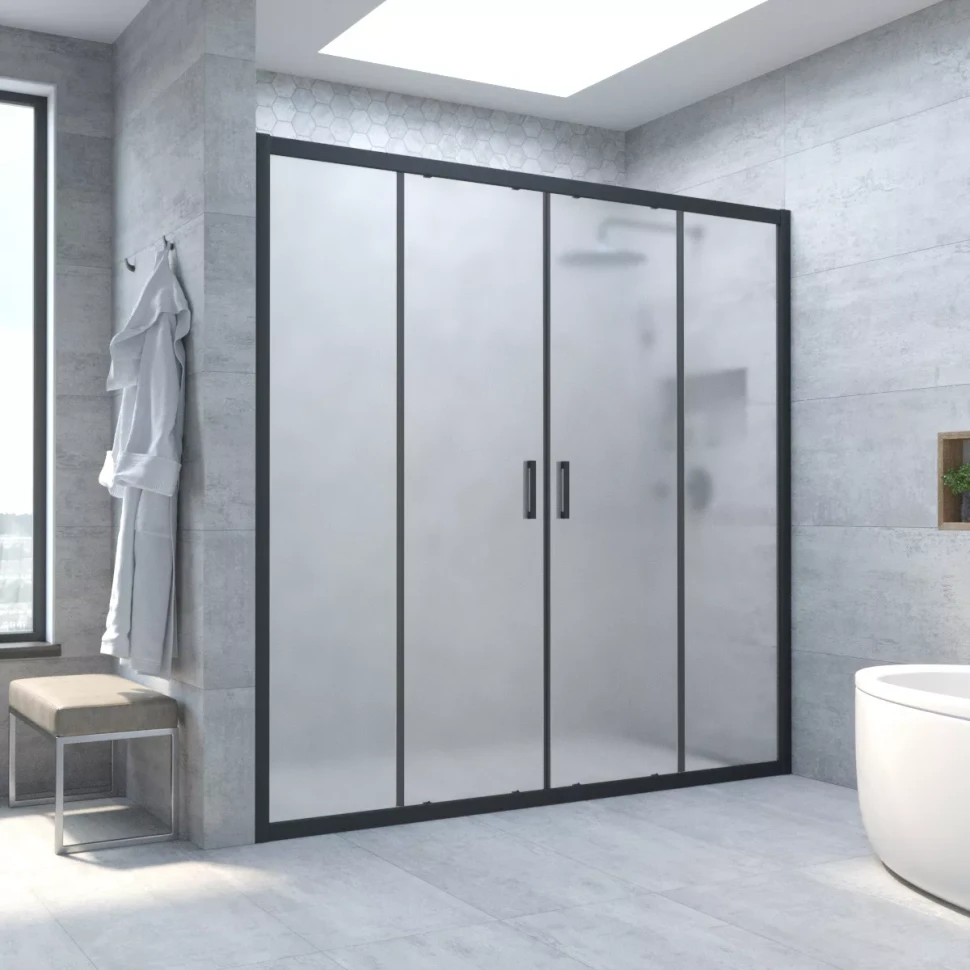 Дверь в душевой проем Vegas-Glass Z2P NOVO 190 черный матовый