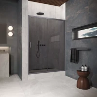 Двери в душевой проем ZP Protec 180 Тёмная оружейная сталь (GunMetal)