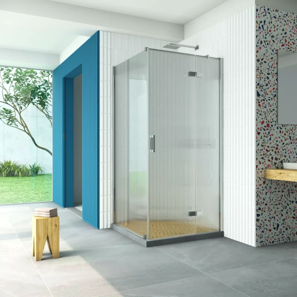 Душевой уголок Vegas-Glass AFP-Fis Retta 90x110 глянцевый хром