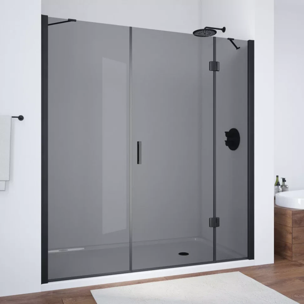 Дверь в душевой проем Vegas-Glass AFP-F NOVO 140 черный матовый