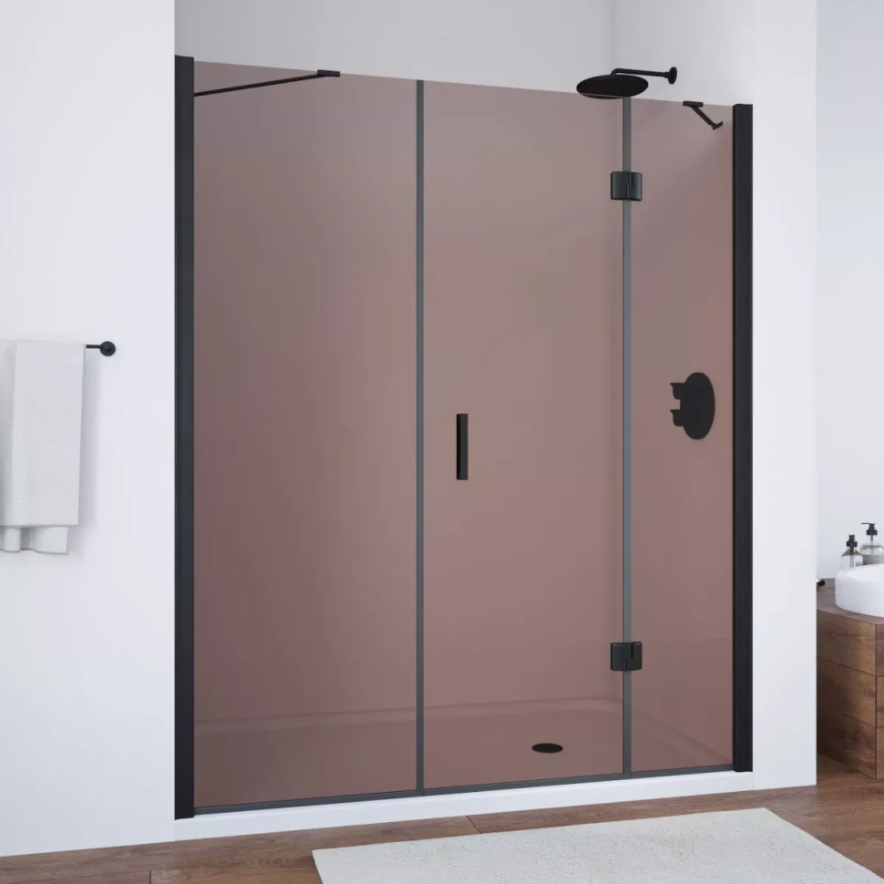 Дверь в душевой проем Vegas-Glass AFP-F NOVO 140 черный матовый