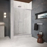 Двери в душевой проем ZP Protec 100 матовый хром