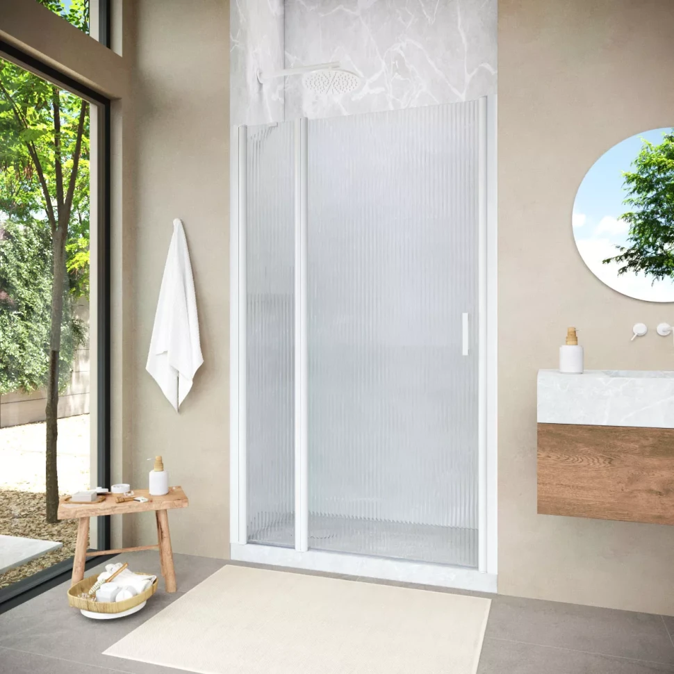 Душевая дверь Vegas-Glass EP-F-1 NOVO 155 h200 белый