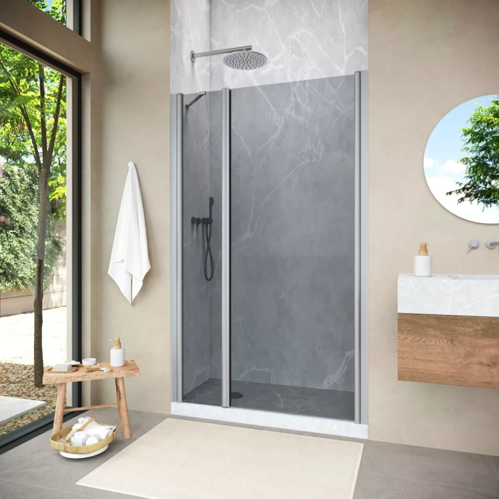 Душевая дверь Vegas-Glass EP-F-2 NOVO 105 h200 матовый хром