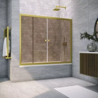 Шторки на ванну Z2V NOVO 185 золото матовое