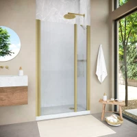 Душевая дверь Vegas-Glass EP-F-1 NOVO 155 h200 золото матовое