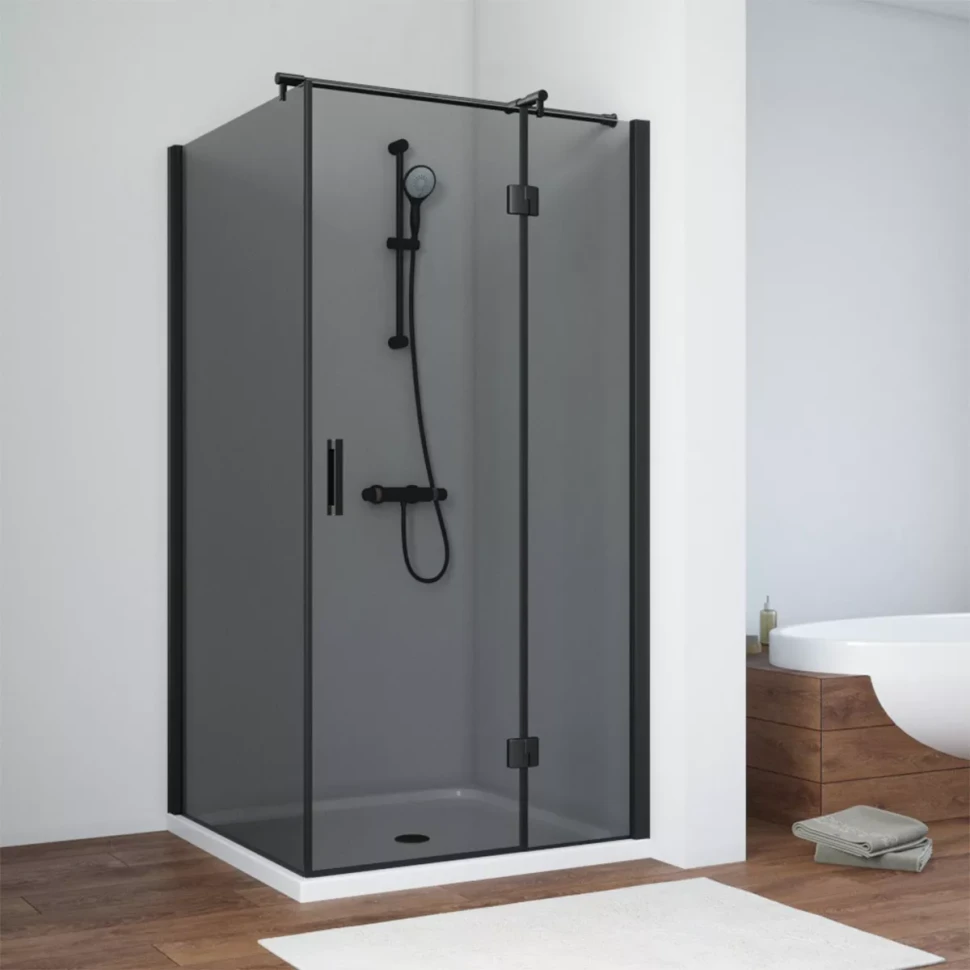 Душевой уголок Vegas-Glass AFP-Fis NOVO 100x100 черный матовый