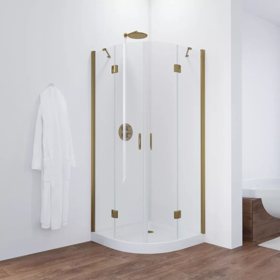 Угловые душевые ограждения с распашными дверями AFS NOVO 80x80 бронза